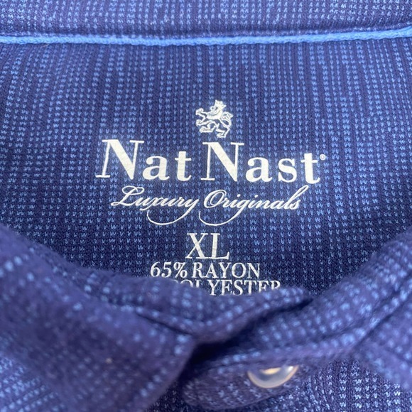 Nat Nast Men's Extra Large Navy Blue Short Sleeve Polo Shirt - Picture 2 of 4